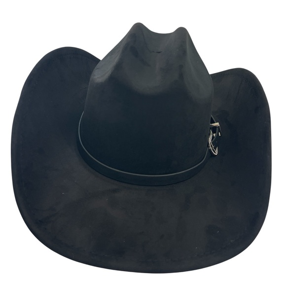 Western hat buckle embellished rhinestone suede cowgirl cowboy black NWT main image 2